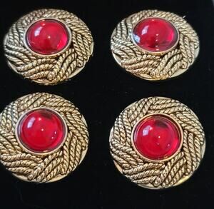 Magnetic Horse Show Number Pins Red Gem Tart Set of 4 NEW